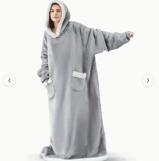 Hooded Fleece Blanket Robe Oversized | PRIVERA