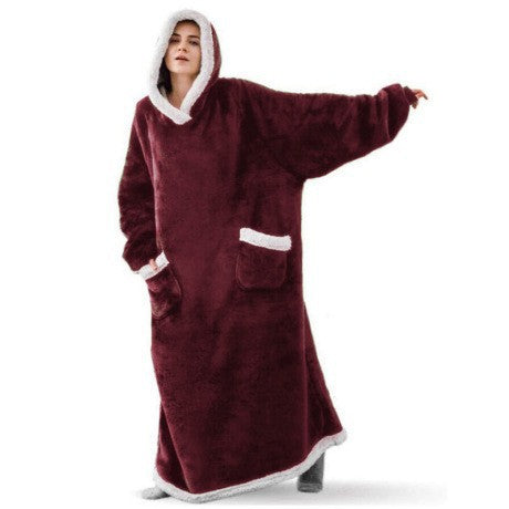Hooded Fleece Blanket Robe Oversized | PRIVERA