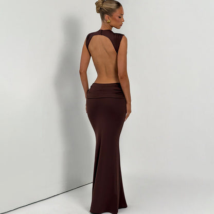Robe Longue Sirène Découpe Taille Sculptée | PRIVERA
