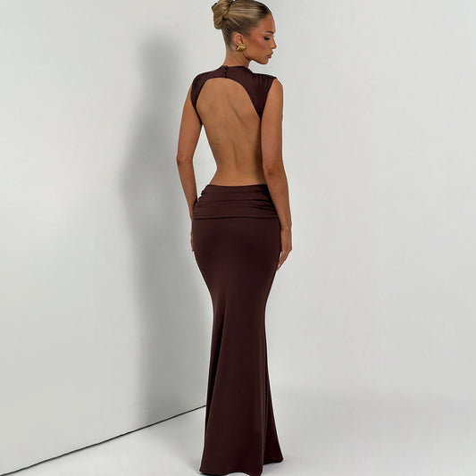 Robe Longue Sirène Découpe Taille Sculptée | PRIVERA