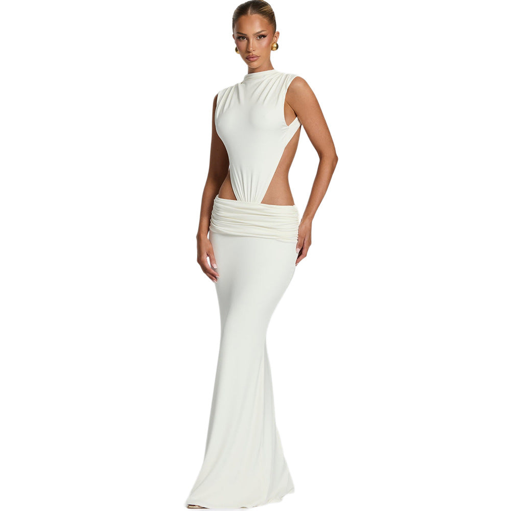 Robe Longue Sirène Découpe Taille Sculptée | PRIVERA