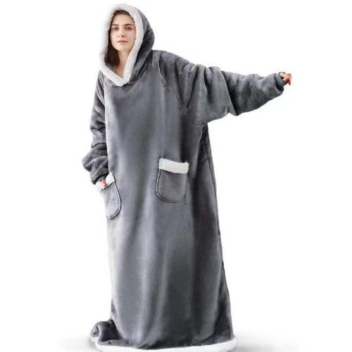 Hooded Fleece Blanket Robe Oversized | PRIVERA