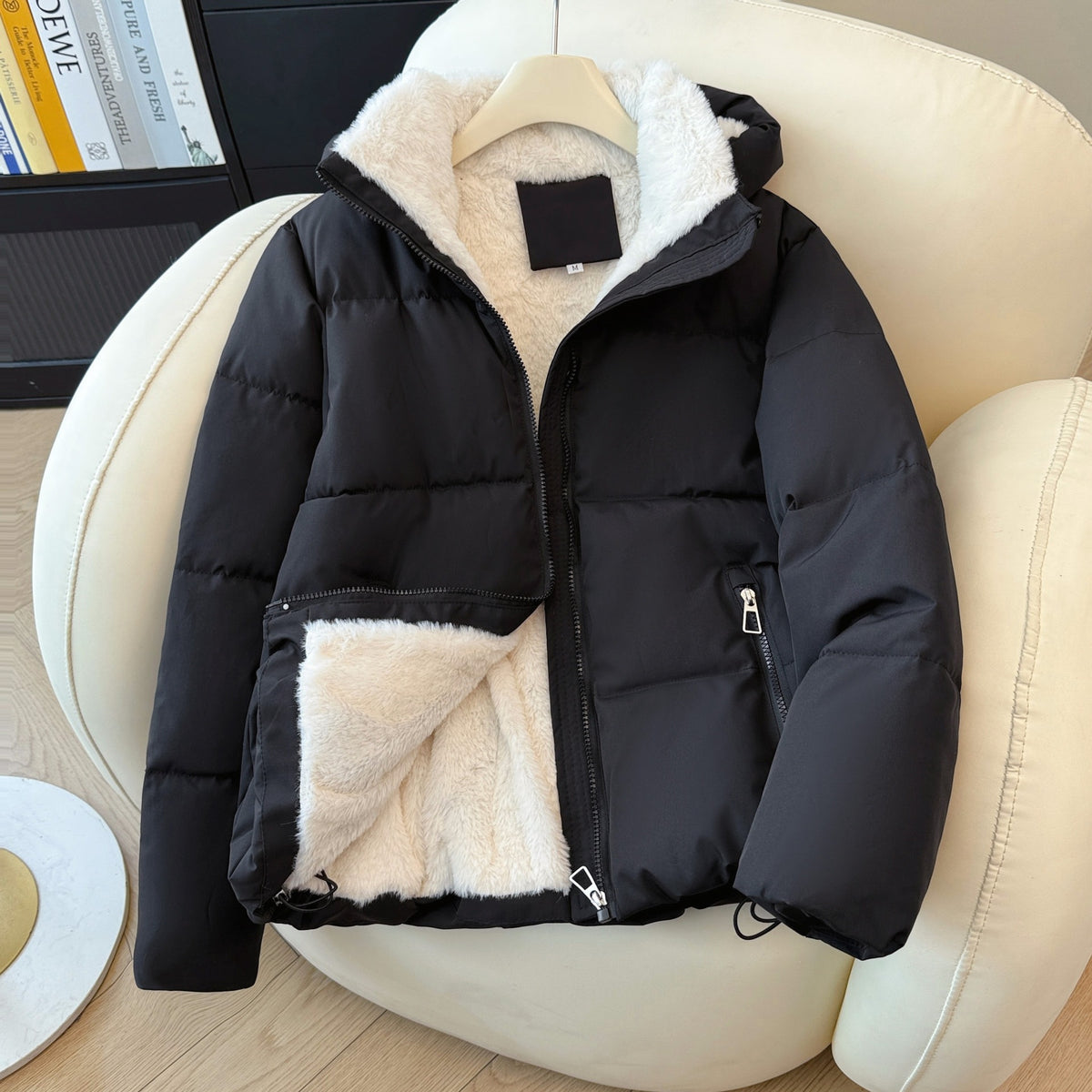 Hooded Puffer Coat Fleece Lined | PRIVERA