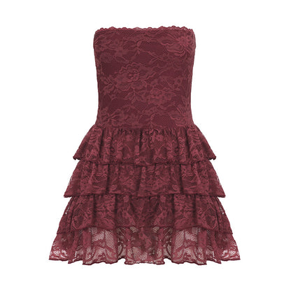 Lace Corset & Ruffle Skirt — 2-Piece Set