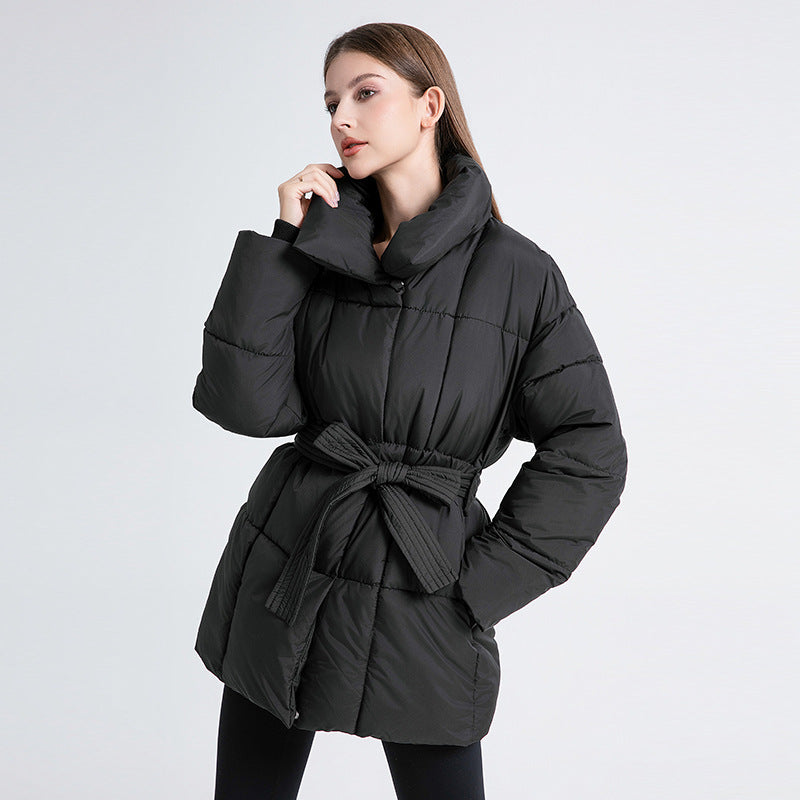 Belted Winter Coat Mid-Length Padded | PRIVERA