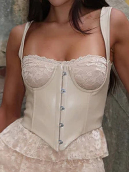 Lace Corset & Ruffle Skirt — 2-Piece Set