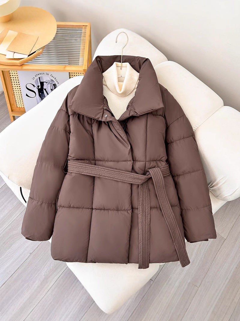 Belted Winter Coat Mid-Length Padded | PRIVERA