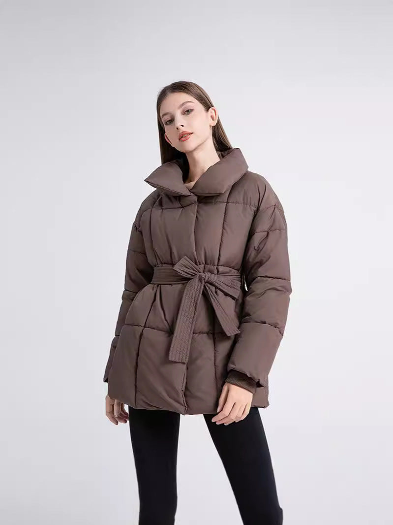 Belted Winter Coat Mid-Length Padded | PRIVERA