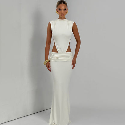 Mermaid Maxi Dress — Sculpted Waist Cut-Out