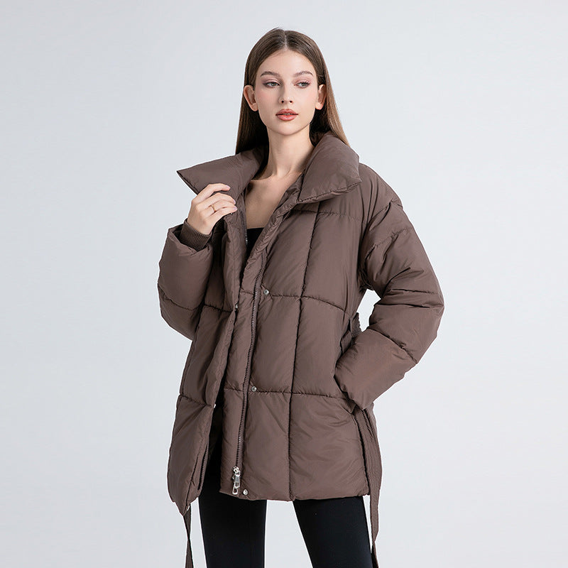 Belted Winter Coat Mid-Length Padded | PRIVERA
