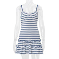 Robe Rayée Dos Nu Col V Coupe Slim | PRIVERA