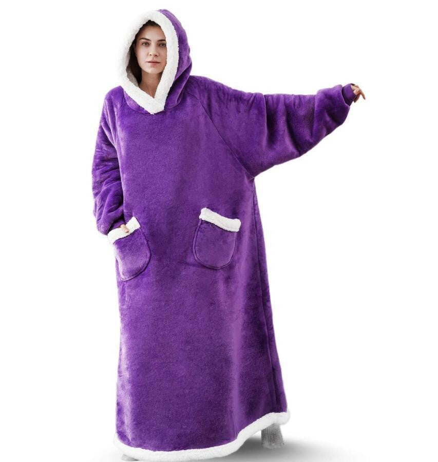 Hooded Fleece Blanket Robe Oversized | PRIVERA
