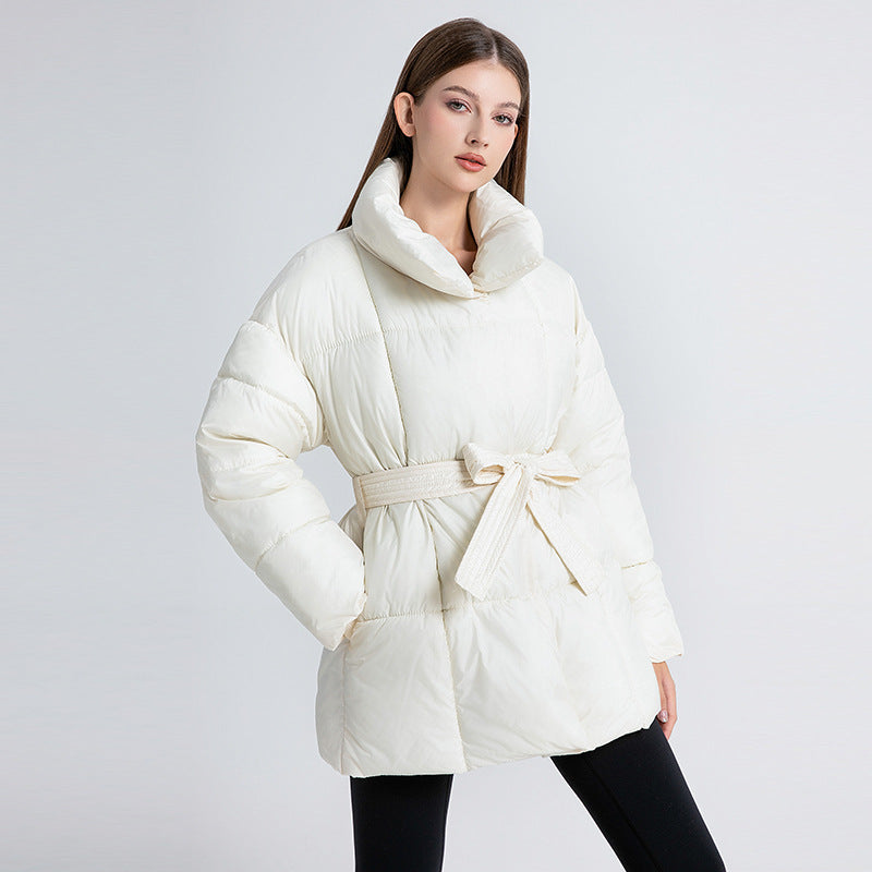 Belted Winter Coat Mid-Length Padded | PRIVERA