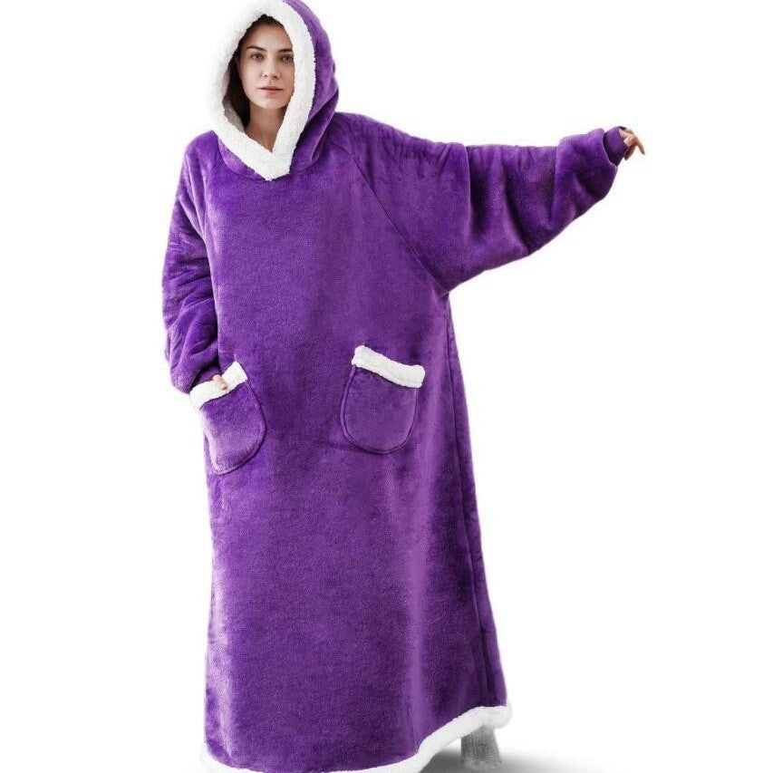 Hooded Fleece Blanket Robe Oversized | PRIVERA