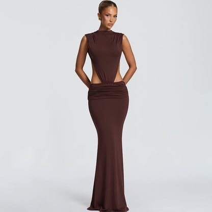 Robe Longue Sirène Découpe Taille Sculptée | PRIVERA
