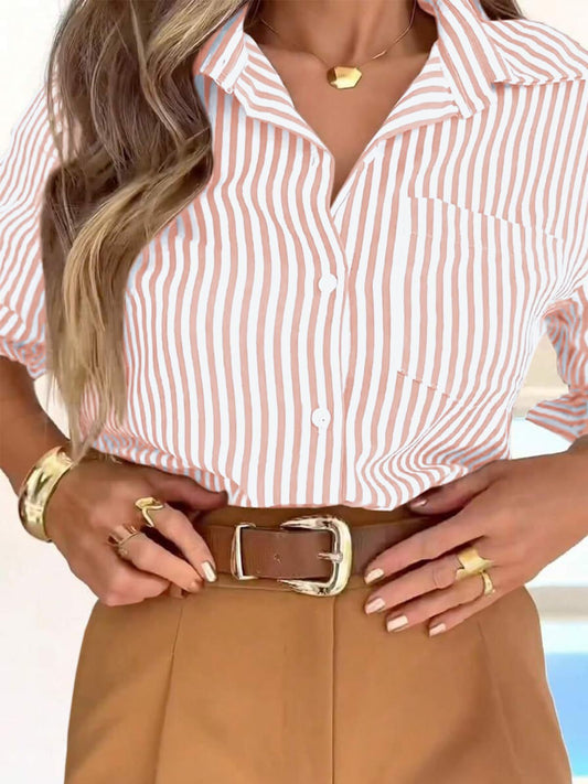 Chemise Rayée Boutonnée Coupe Oversized | PRIVERA
