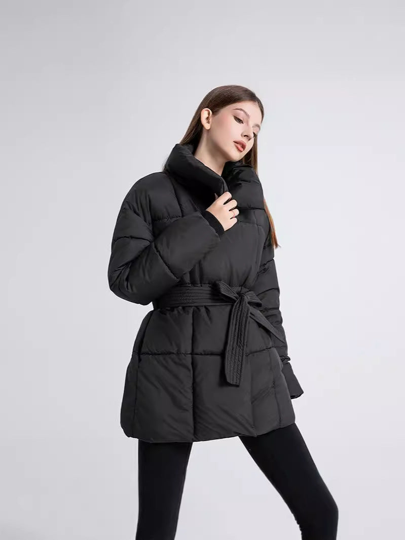 Belted Winter Coat Mid-Length Padded | PRIVERA