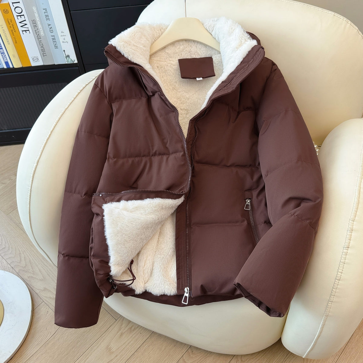 Hooded Puffer Coat Fleece Lined | PRIVERA