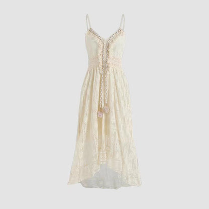 Robe Maxi en Dentelle Bretelles Ajustables | PRIVERA