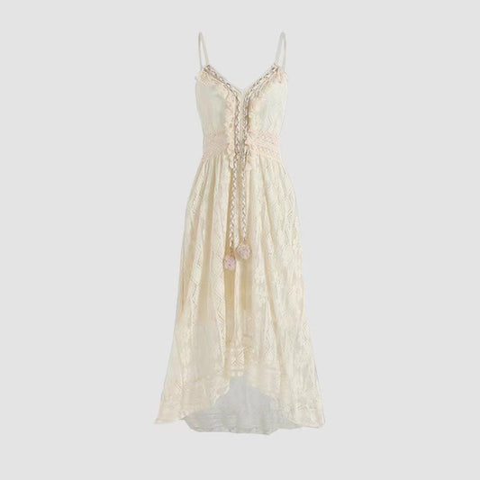Robe Maxi en Dentelle Bretelles Ajustables | PRIVERA