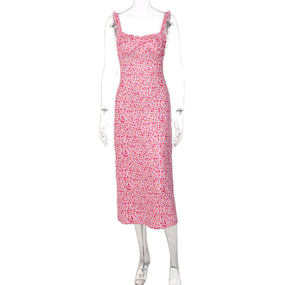 Floral Suspender Dress Adjustable Straps | PRIVERA