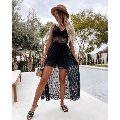 Lace Maxi Dress — Adjustable Straps