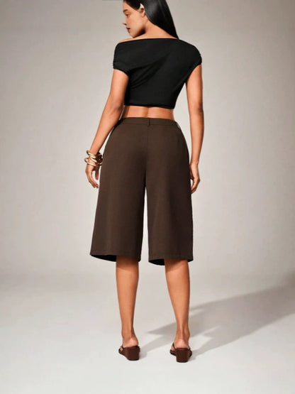 Short Taille Haute Jambes Larges | PRIVERA