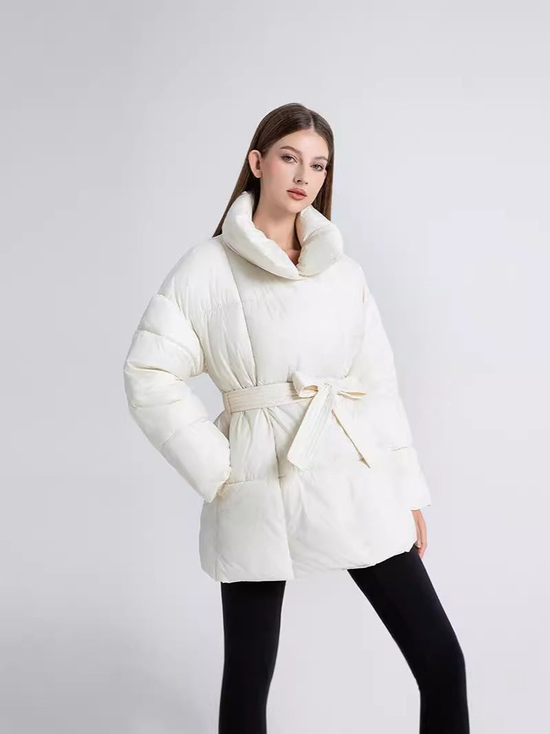 Belted Winter Coat Mid-Length Padded | PRIVERA