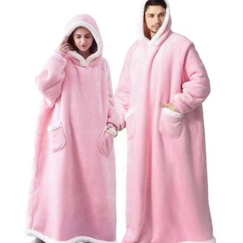 Hooded Fleece Blanket Robe Oversized | PRIVERA