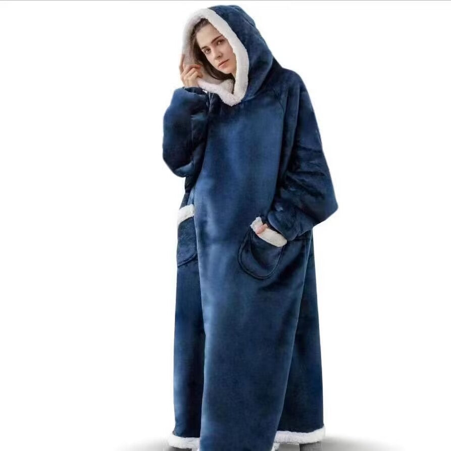 Hooded Fleece Blanket Robe Oversized | PRIVERA
