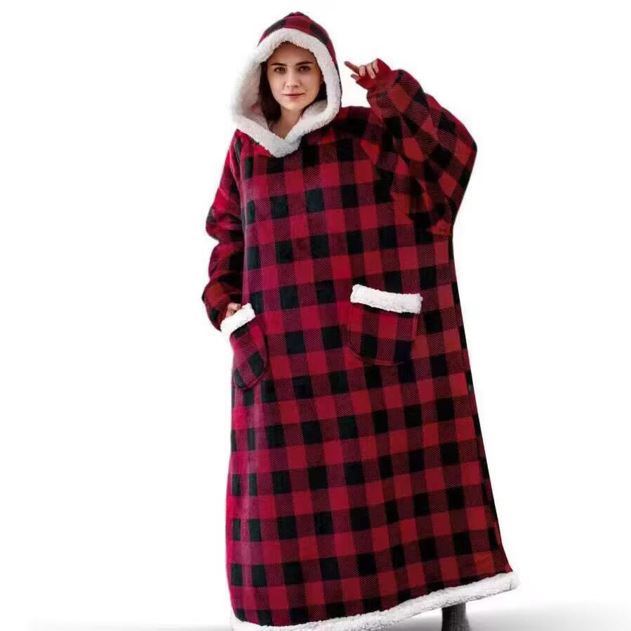 Hooded Fleece Blanket Robe Oversized | PRIVERA
