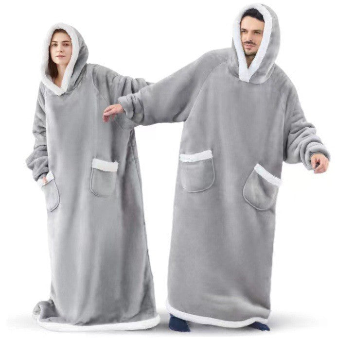 Hooded Fleece Blanket Robe Oversized | PRIVERA